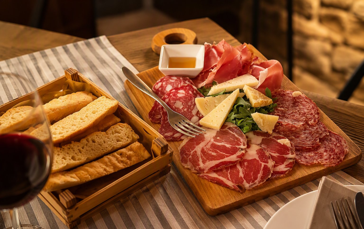 Il tagliere di salumi e formaggi del territorio